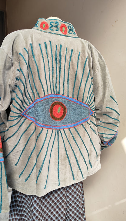 Giacca Boho con Tasche Laterali