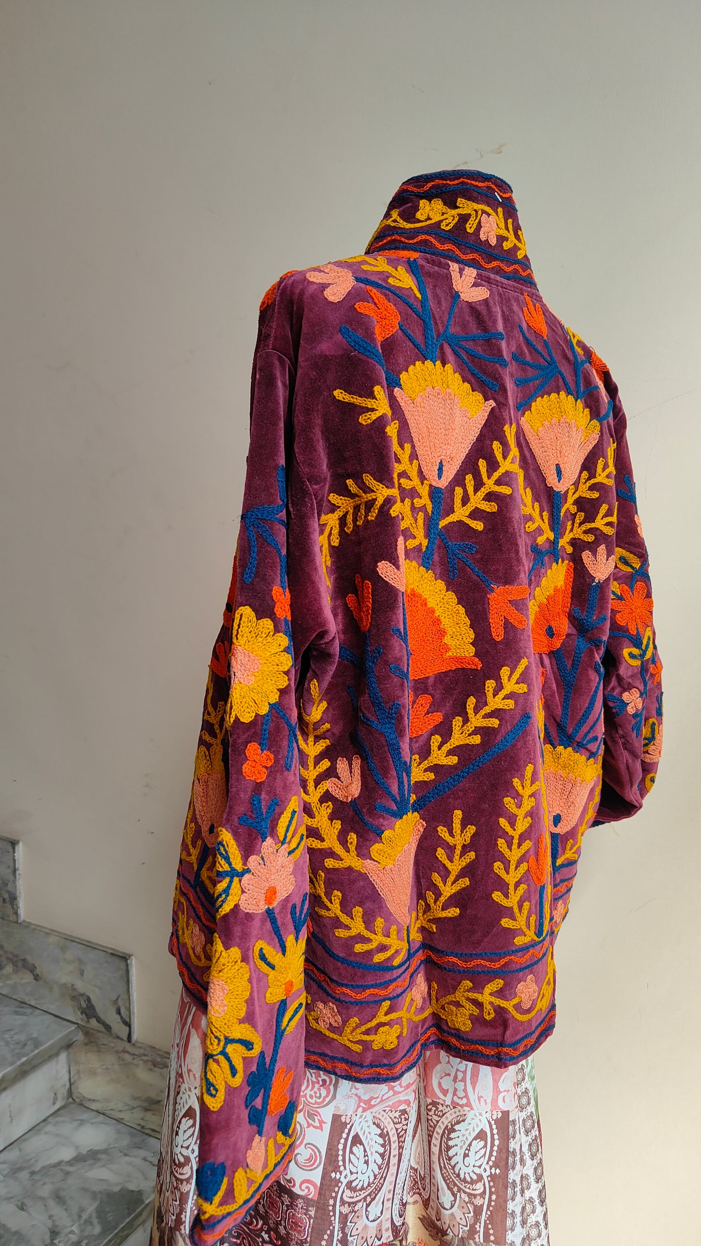 Giacca Boho con Tasche Laterali