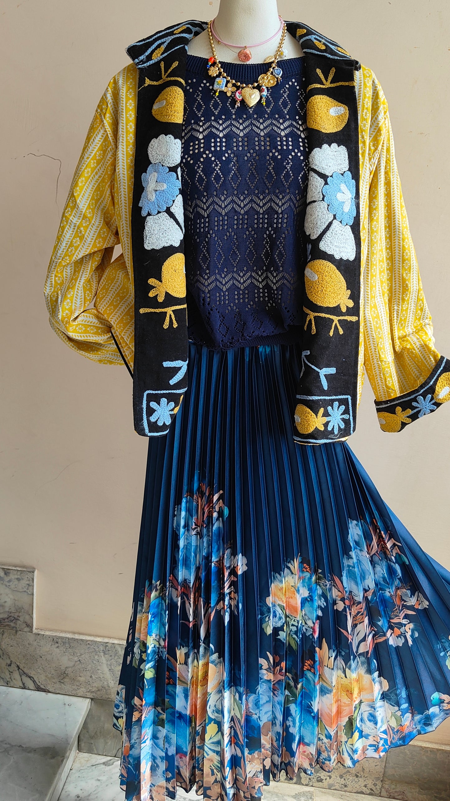 Giacca Boho con Tasche Laterali