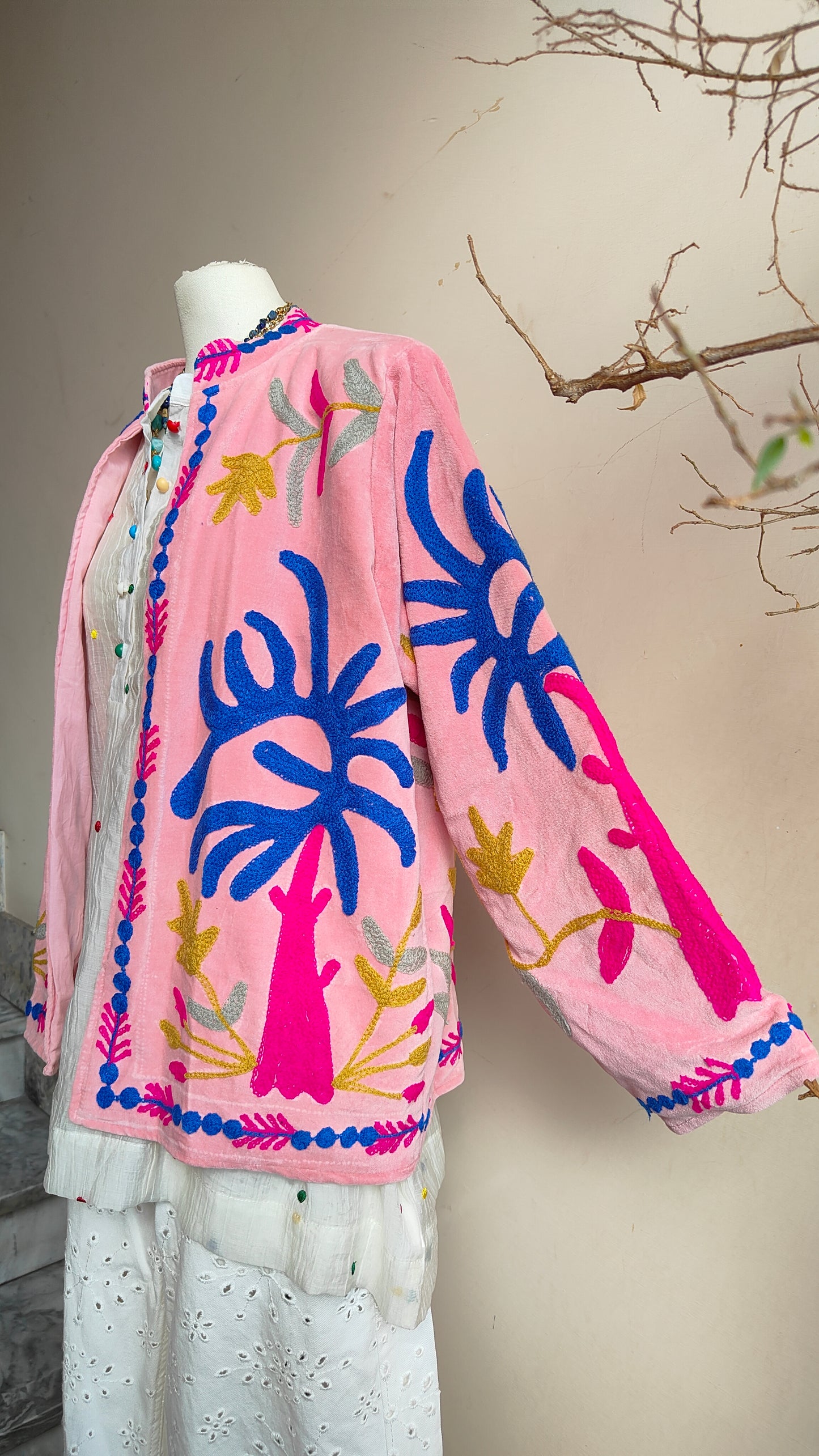 Giacca Boho con Tasche Laterali