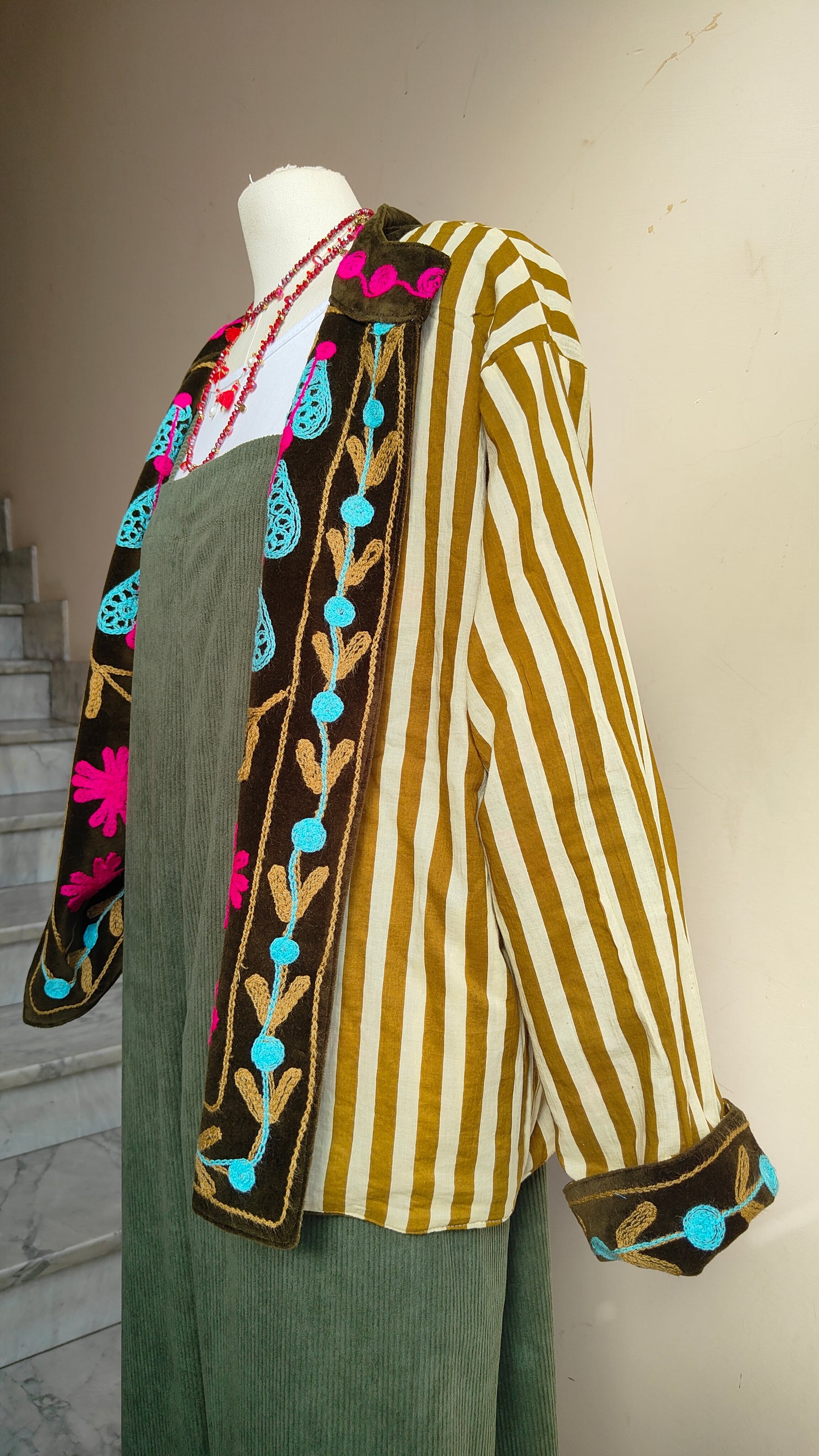 Giacca Boho con Tasche Laterali