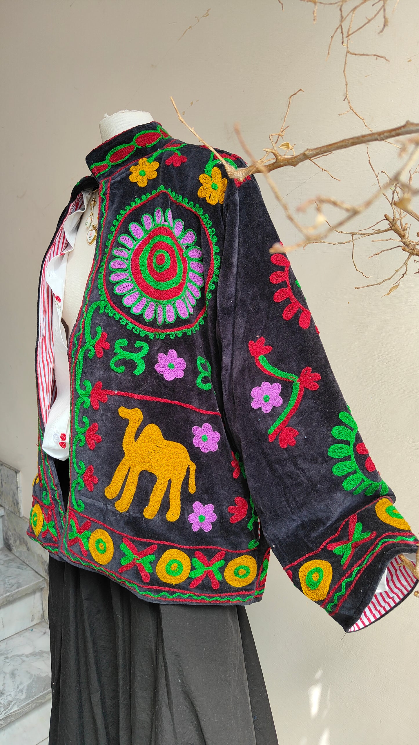 Giacca Boho con Tasche Laterali