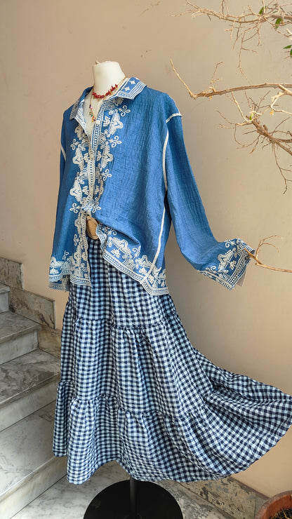 Camicia Ricamo Mediterraneo