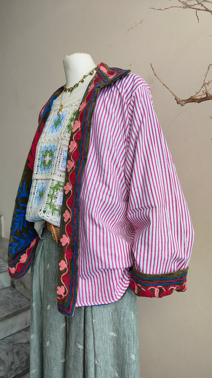 Giacca Boho con Tasche Laterali
