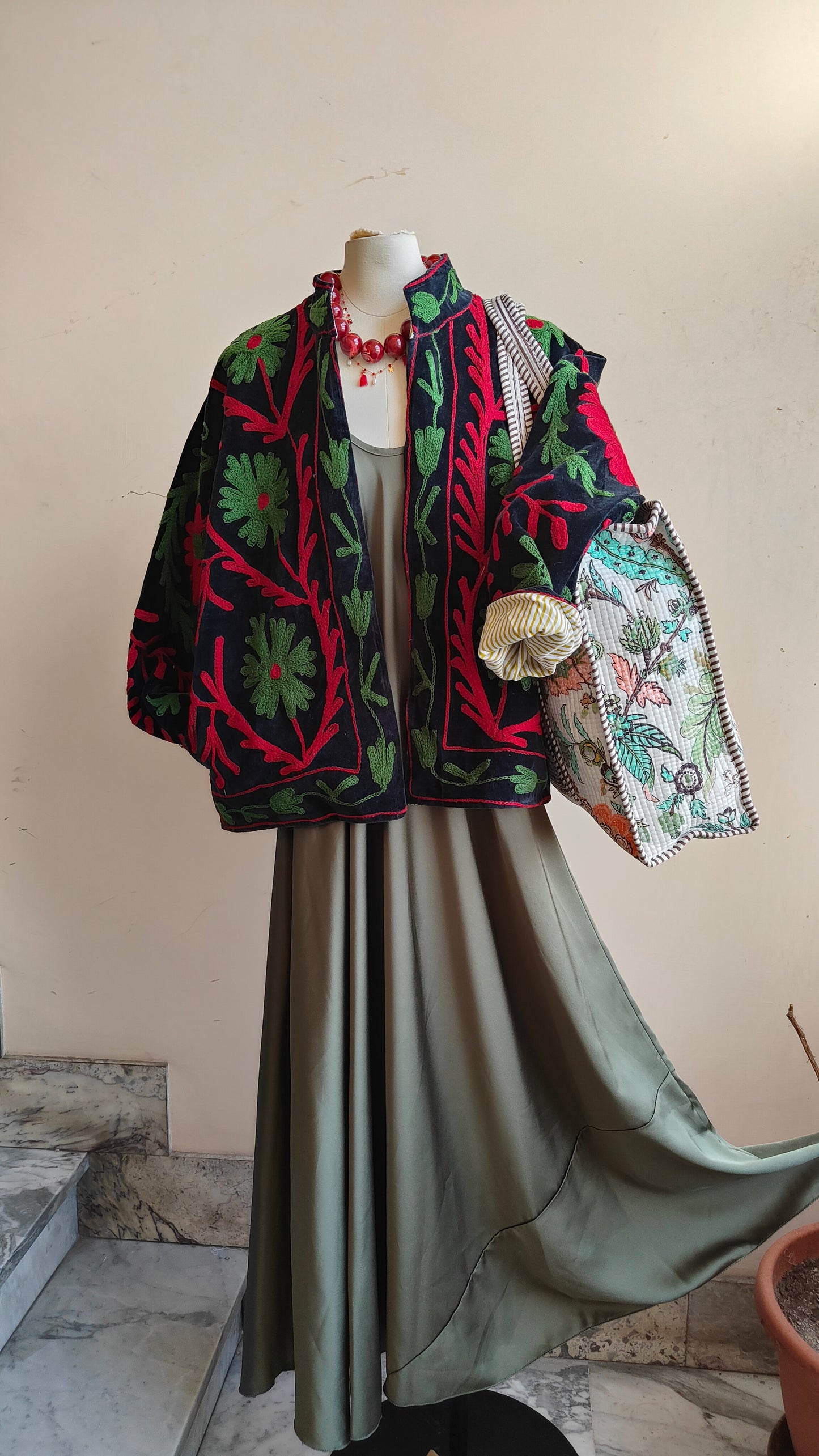Giacca Boho con Tasche Laterali