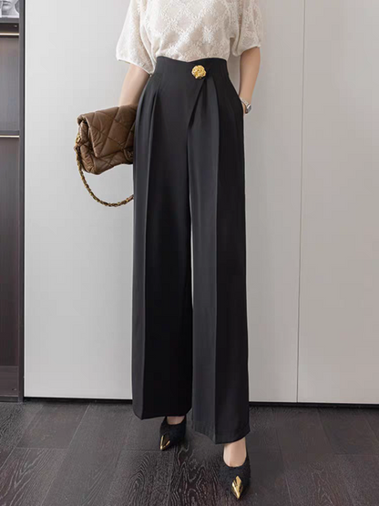 Pantaloni bottone oro