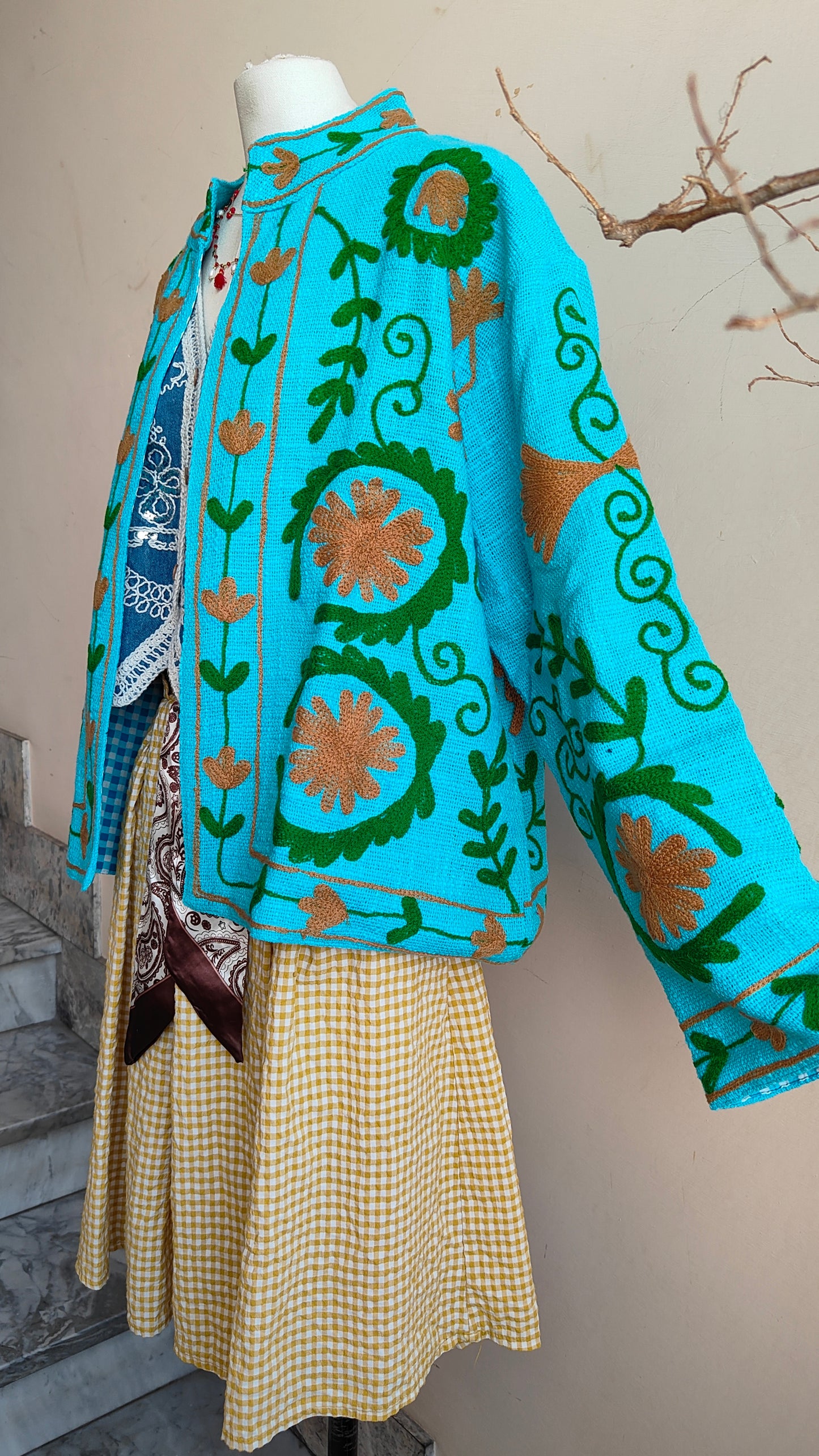 Giacca Boho tasche Canapa