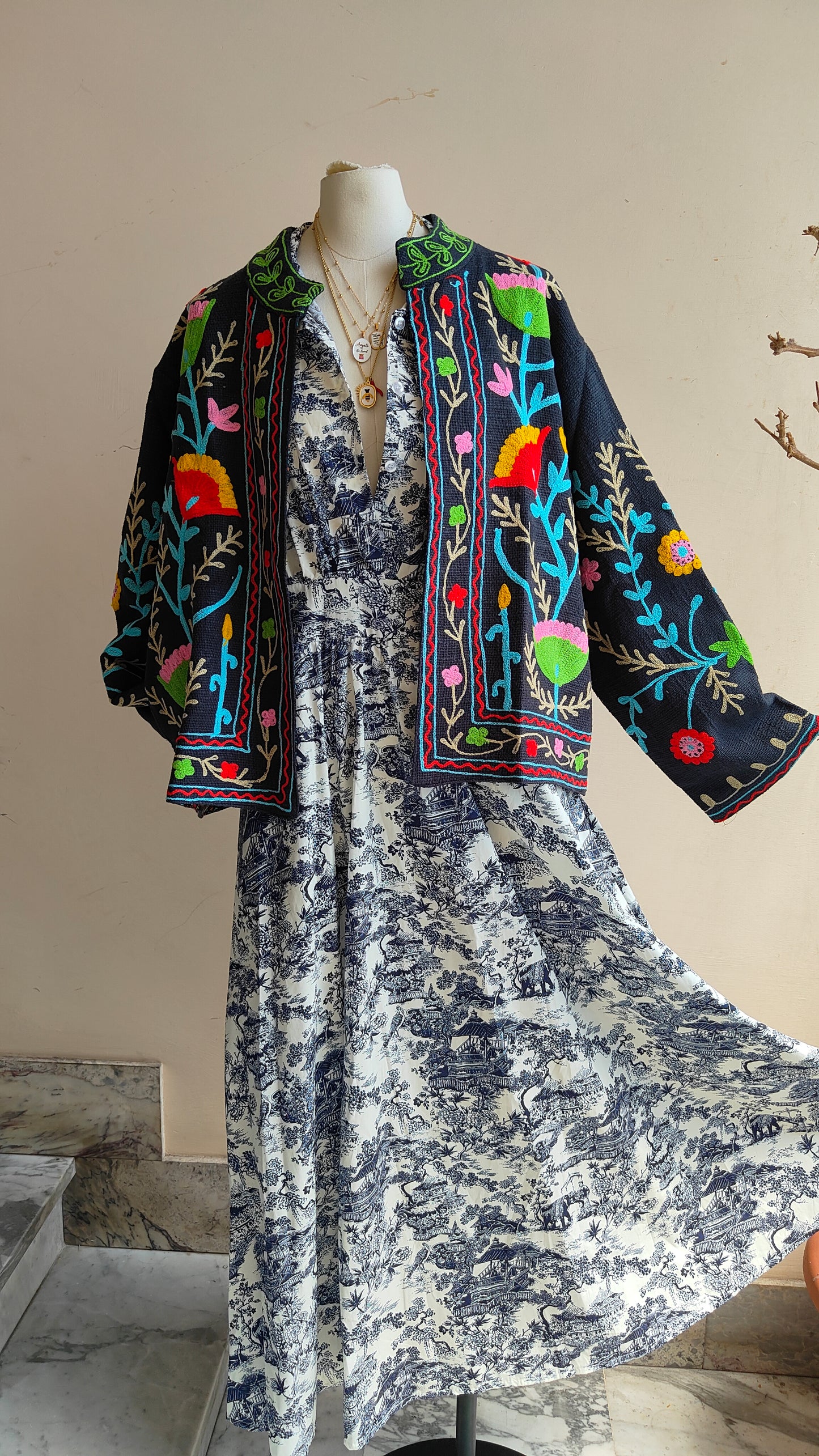 Giacca Boho tasche Canapa