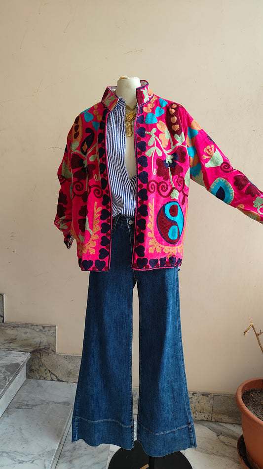 Giacca Boho con Tasche Laterali