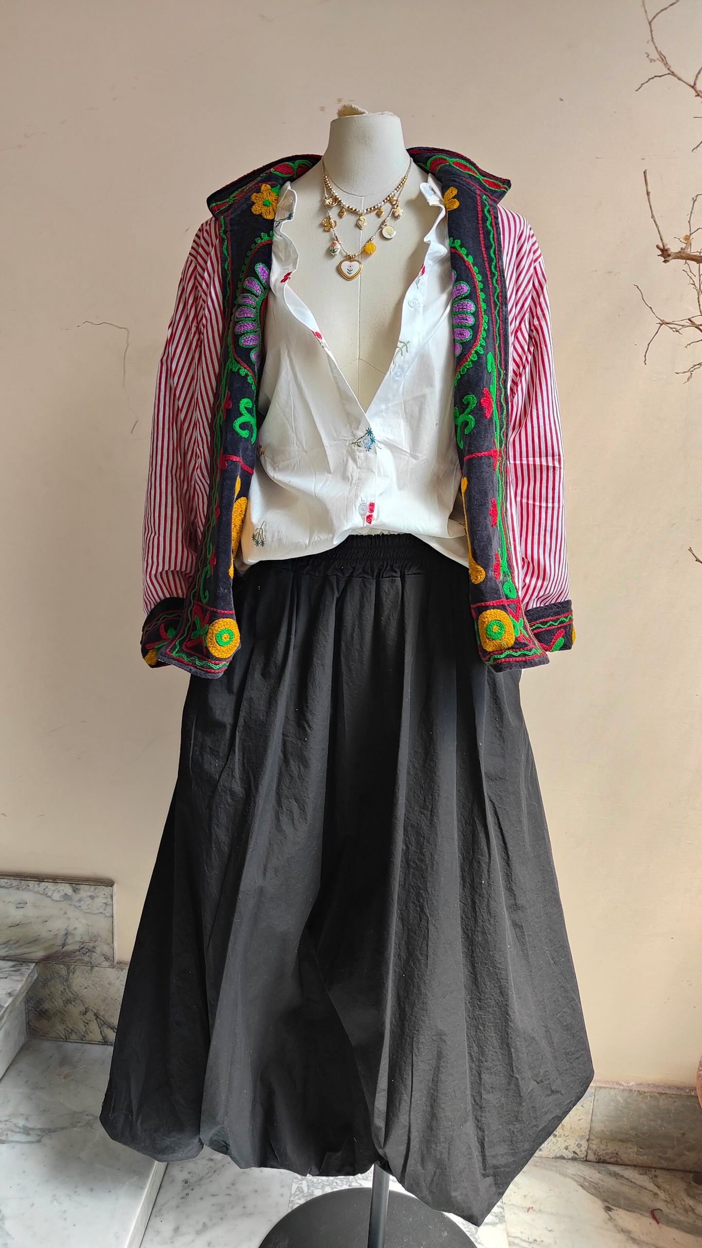 Giacca Boho con Tasche Laterali