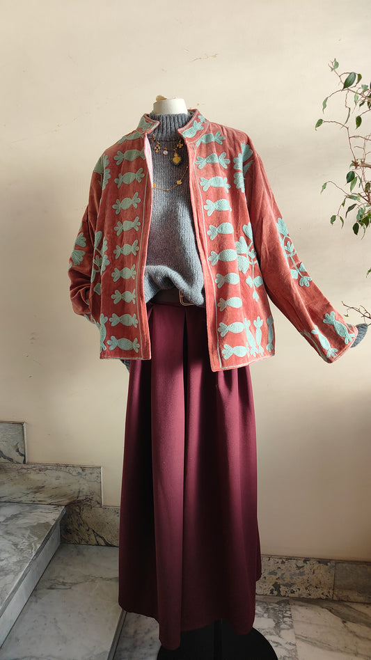 Giacca Boho con Tasche Laterali