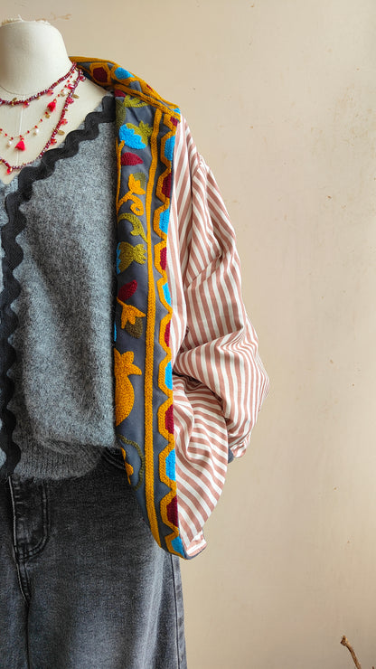 Giacca Boho con Tasche Laterali
