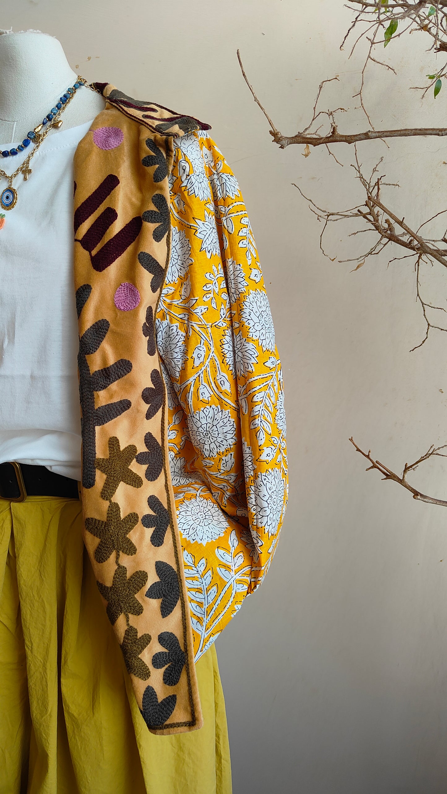 Giacca Boho con Tasche Laterali