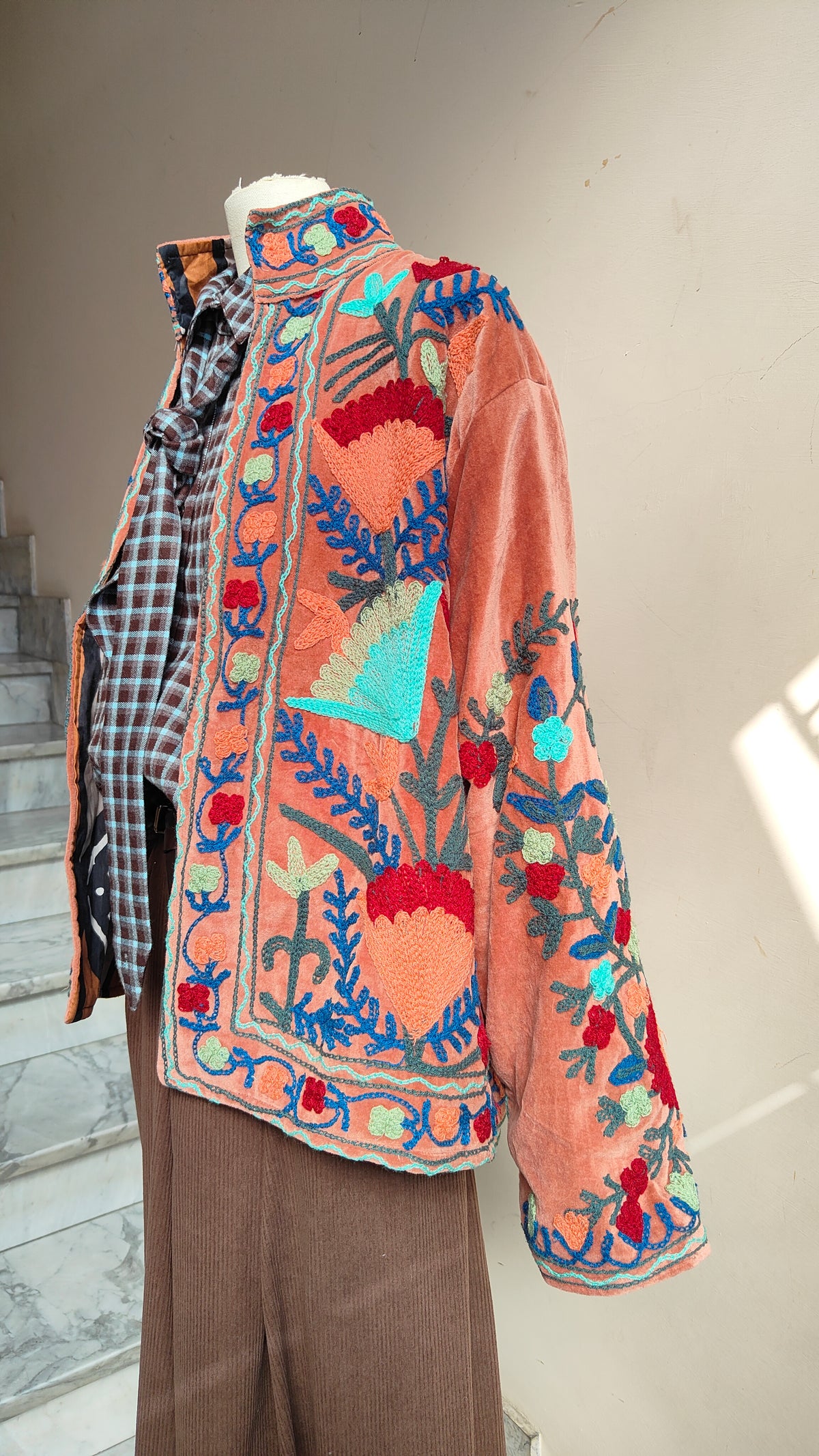 Giacca Boho con Tasche Laterali
