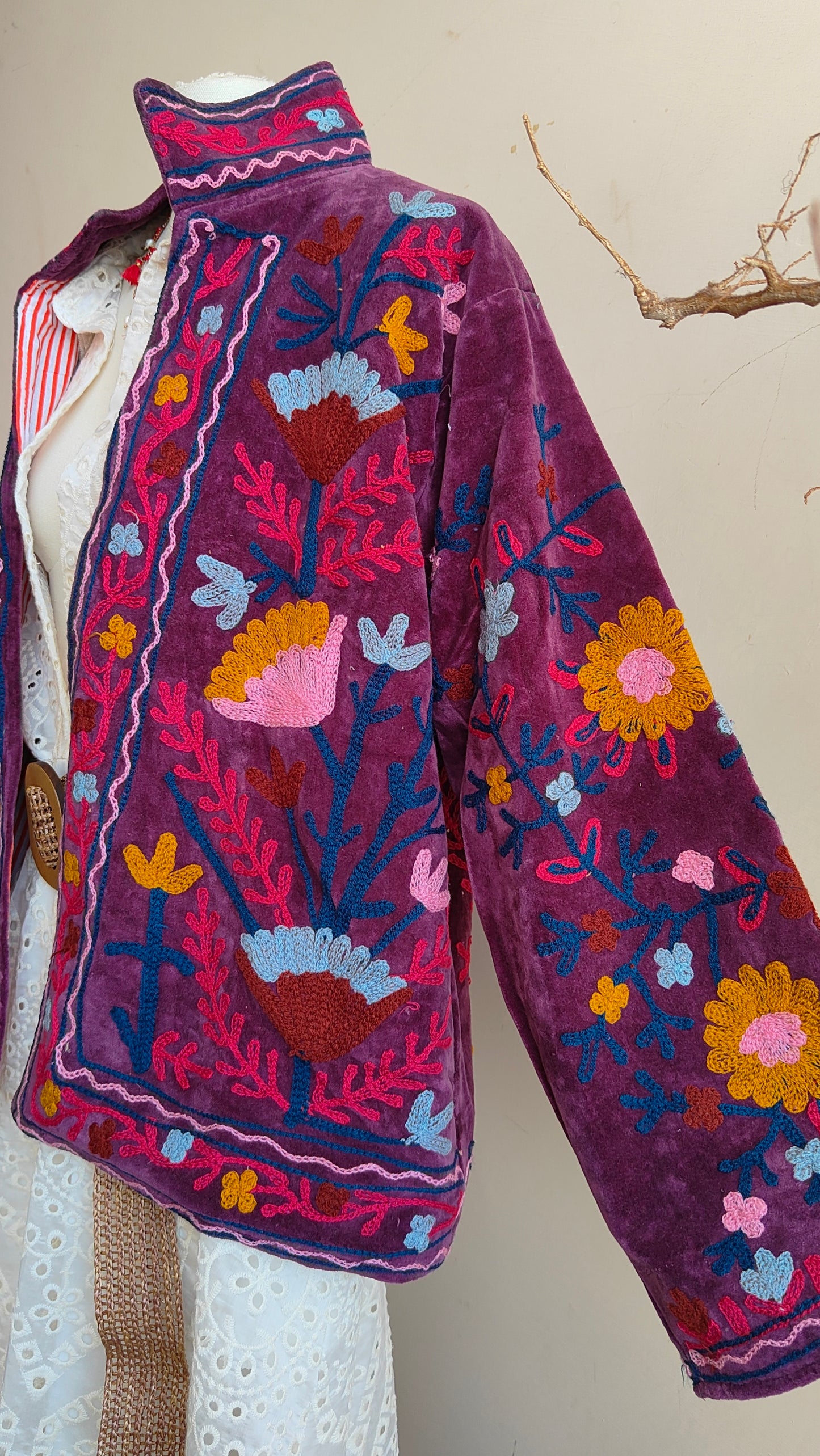 Giacca Boho con Tasche Laterali