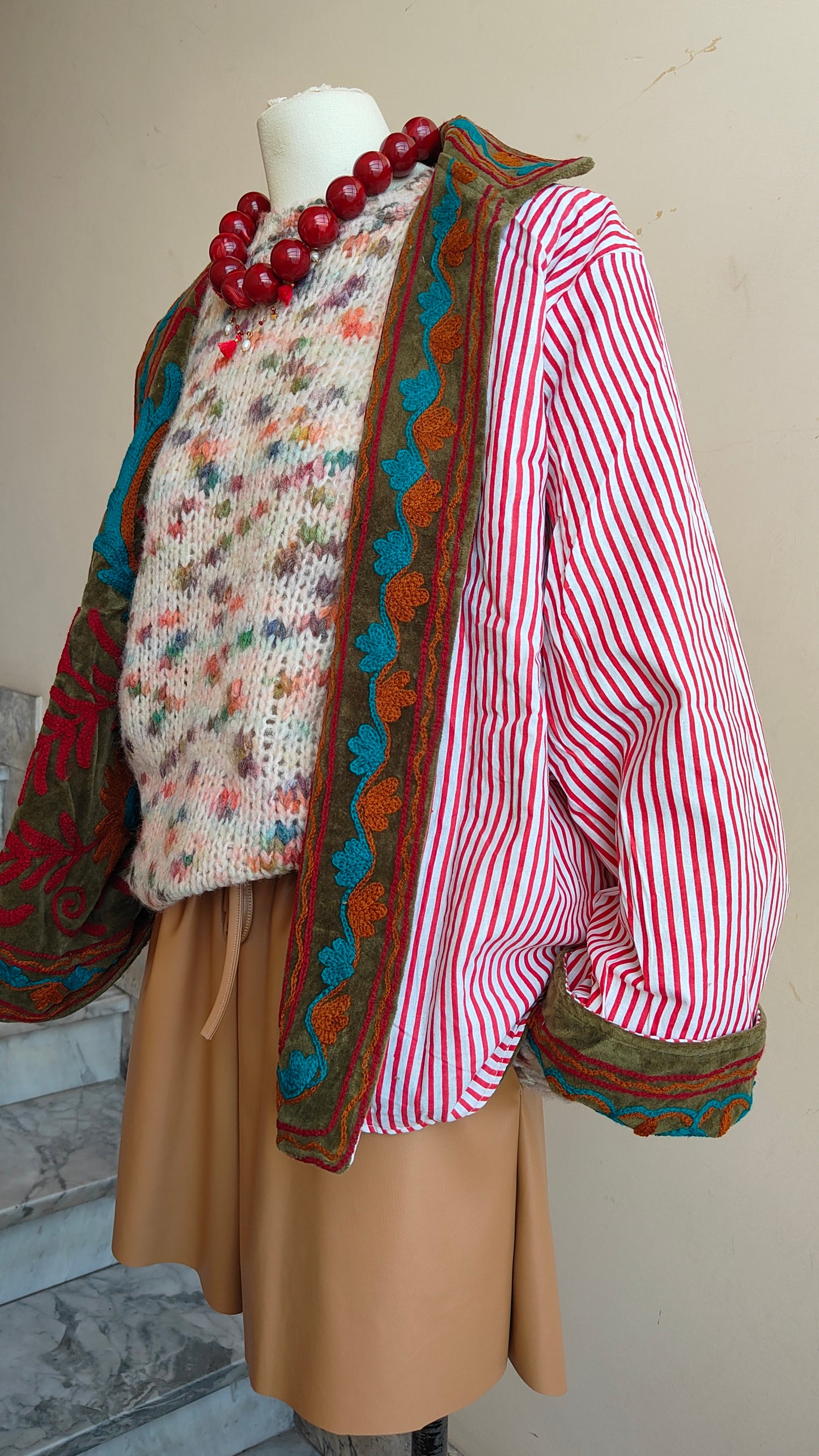 Giacca Boho con Tasche Laterali