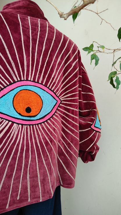 Giacca Boho con Tasche Laterali