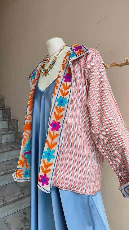 Giacca Boho con Tasche Laterali