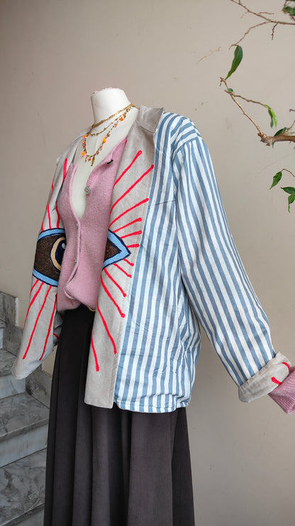 Giacca Boho con Tasche Laterali