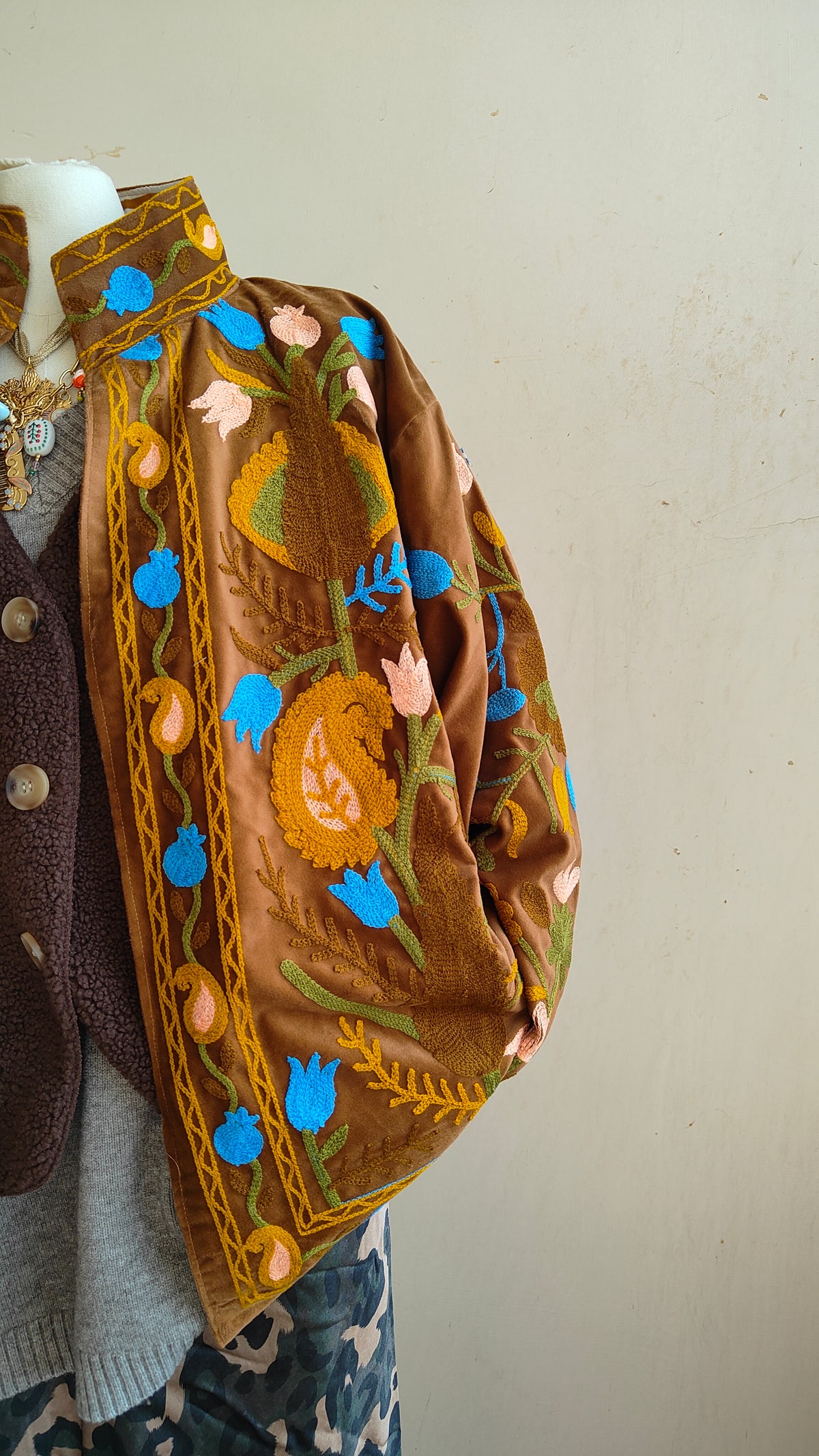 Giacca Boho con Tasche Laterali