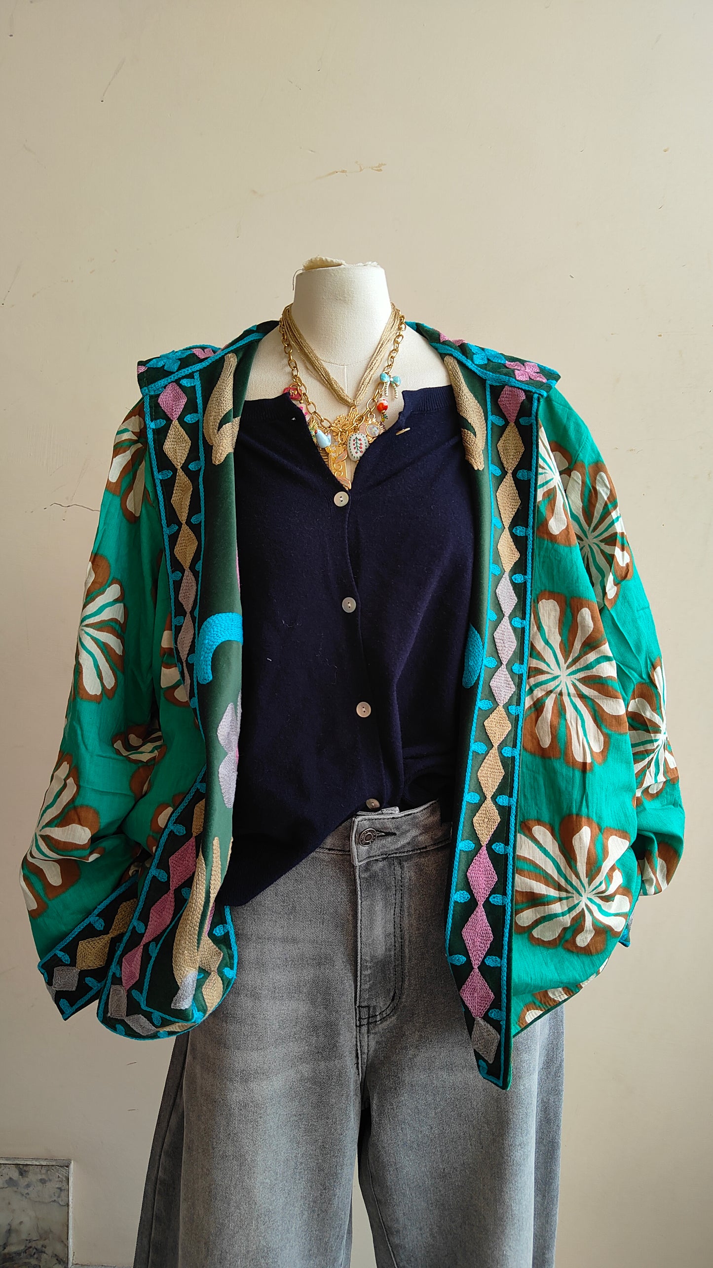 Giacca Boho con Tasche Laterali