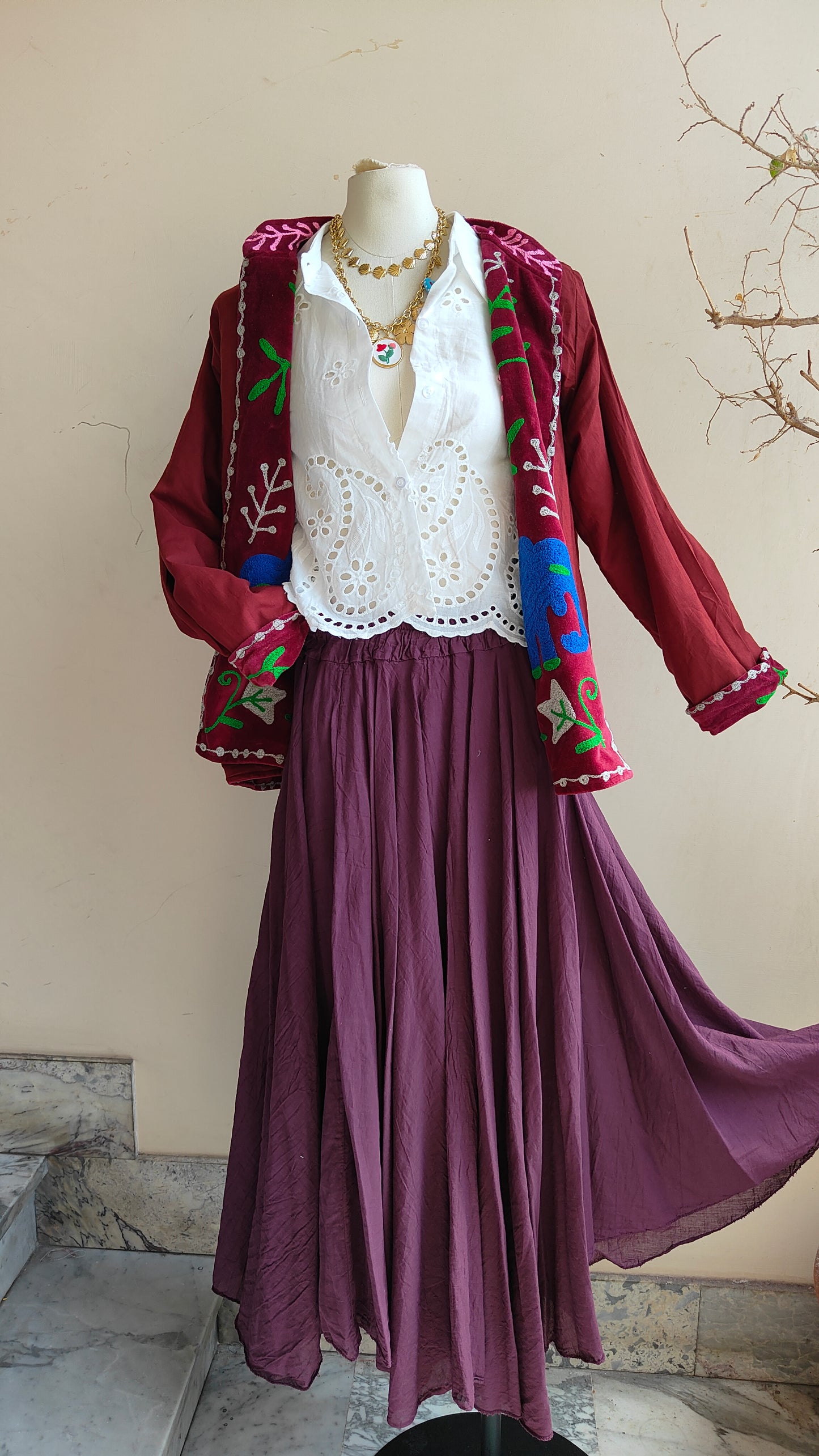 Giacca Boho con Tasche Laterali