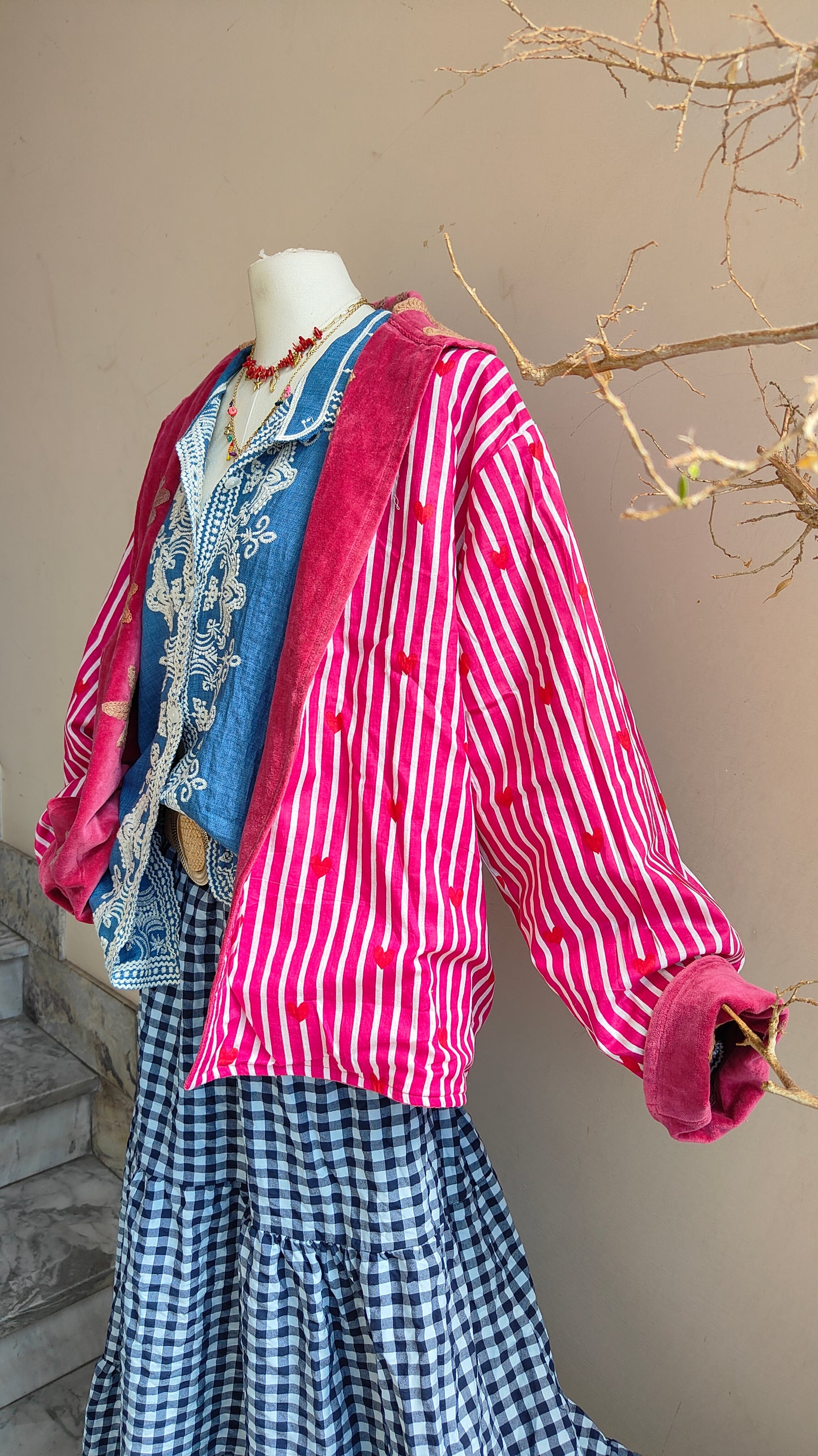 Giacca Boho con Tasche Laterali