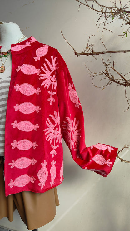 Giacca Boho con Tasche Laterali