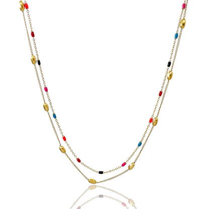 Collana doppio filo colorato