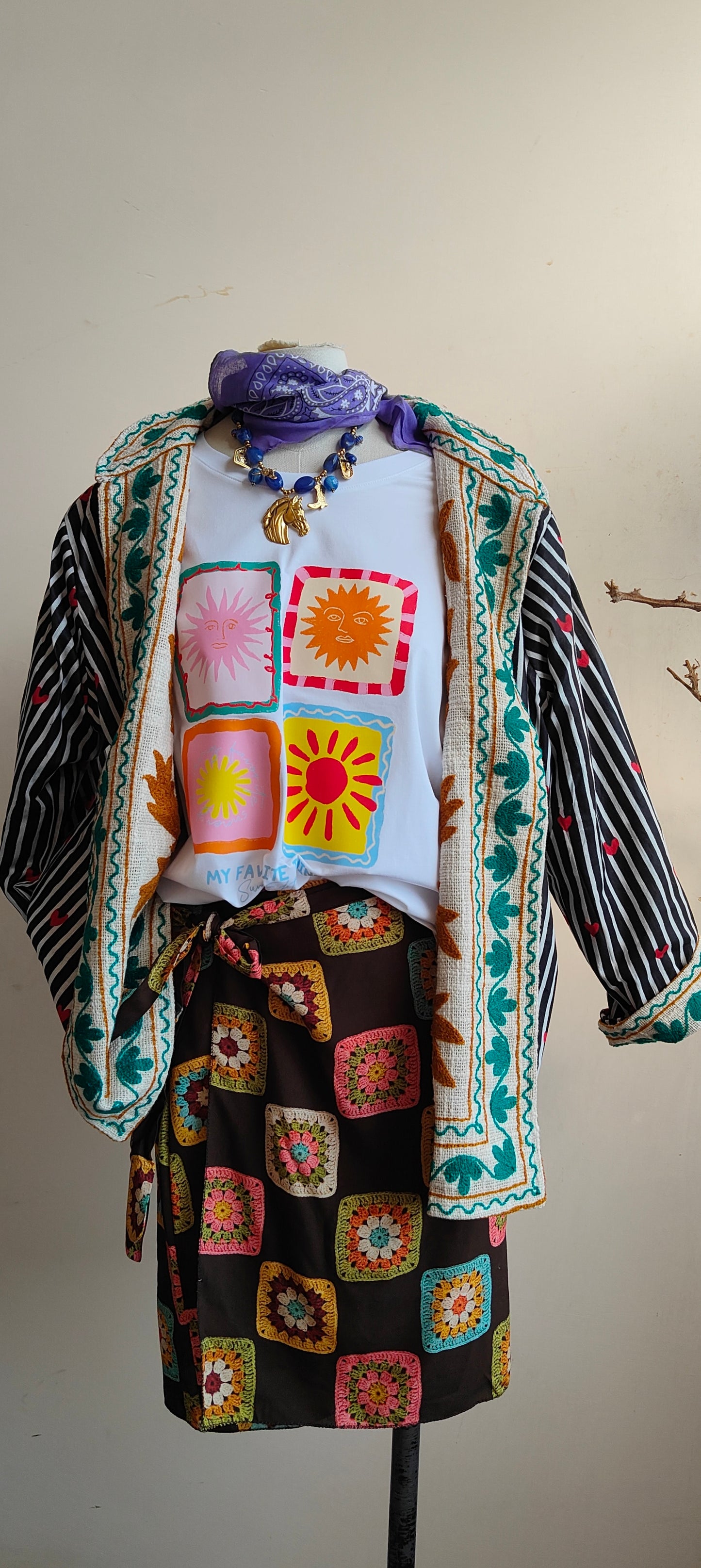 Giacca Boho tasche Canapa