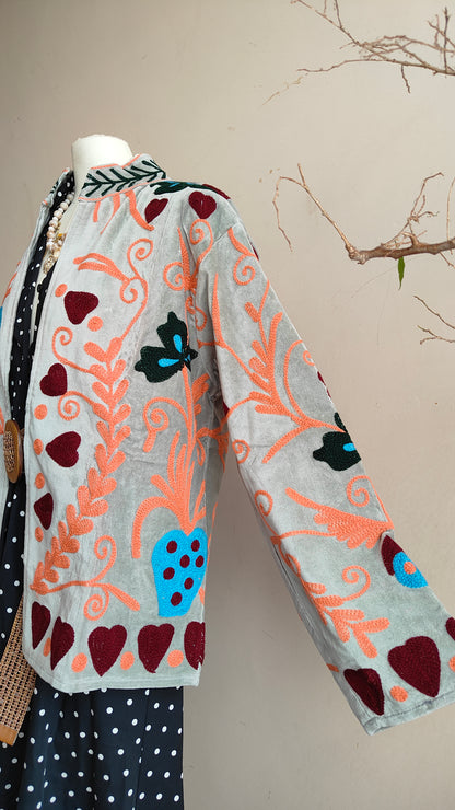 Giacca Boho con Tasche Laterali