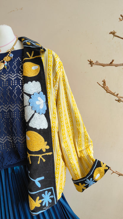 Giacca Boho con Tasche Laterali