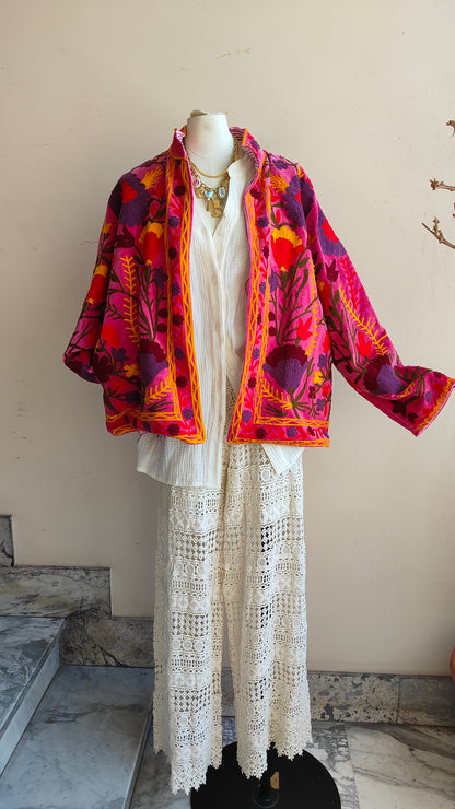 Giacca Boho con Tasche Laterali