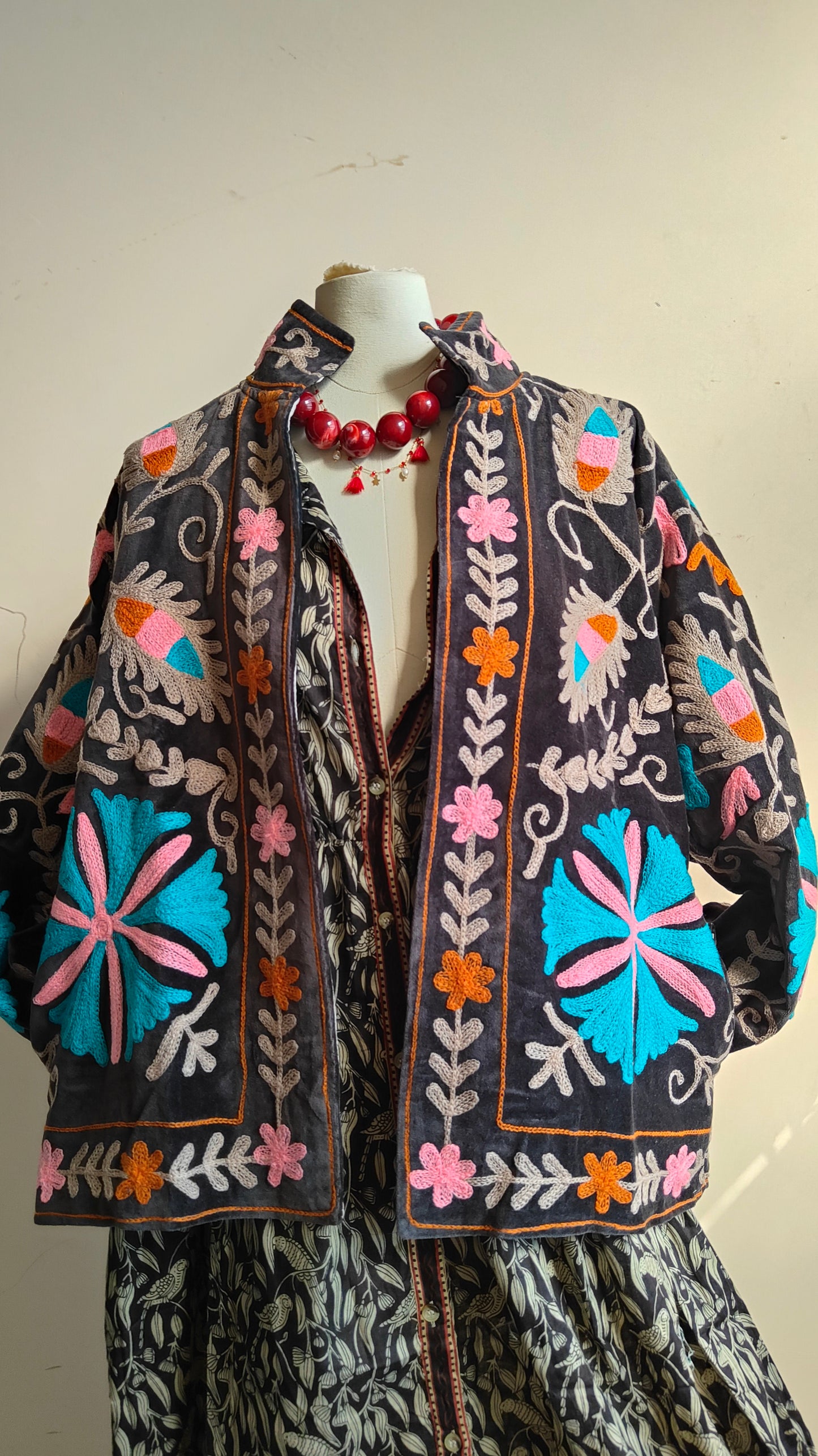 Giacca Boho con Tasche Laterali