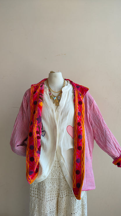 Giacca Boho con Tasche Laterali