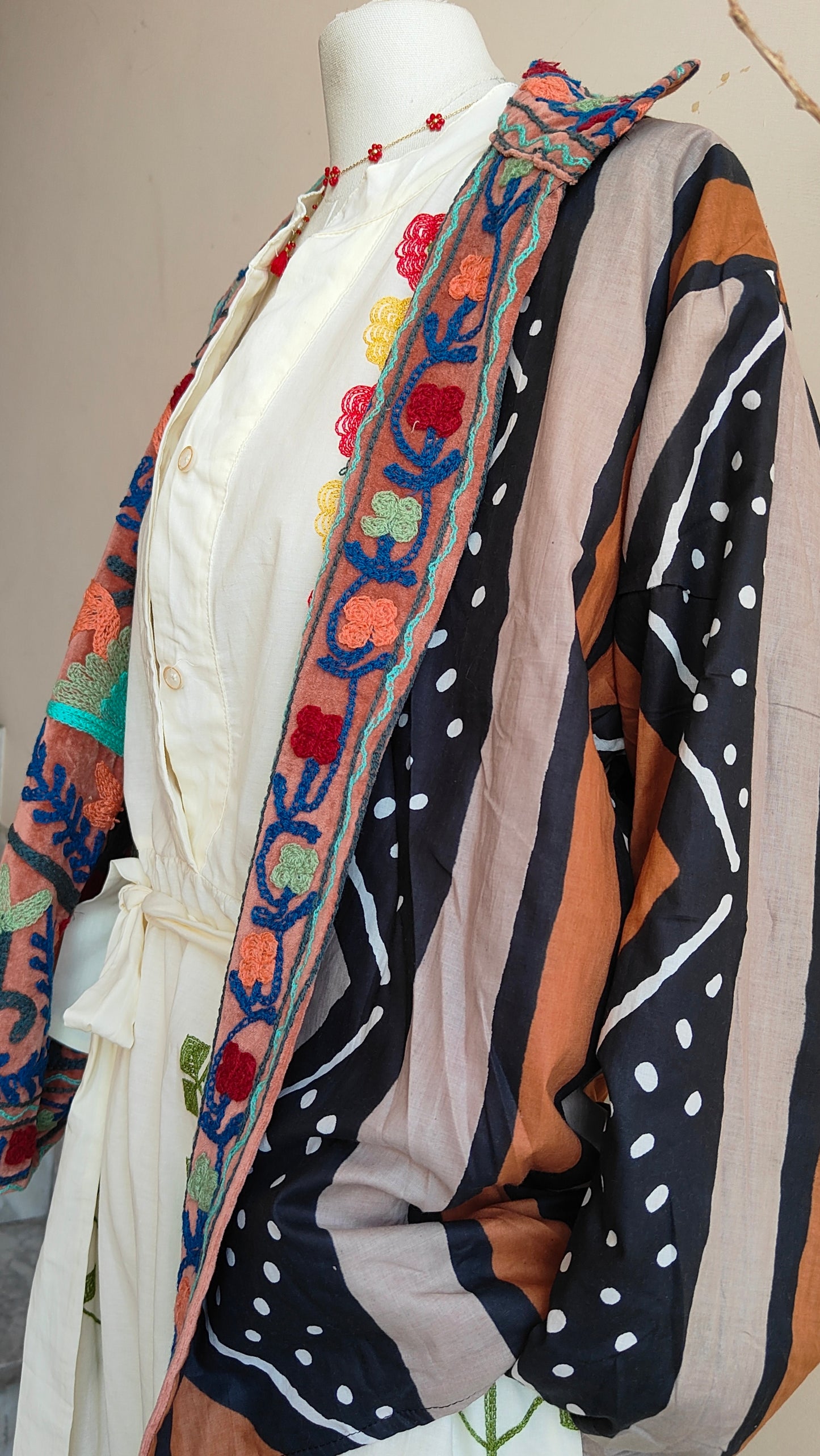 Giacca Boho con Tasche Laterali