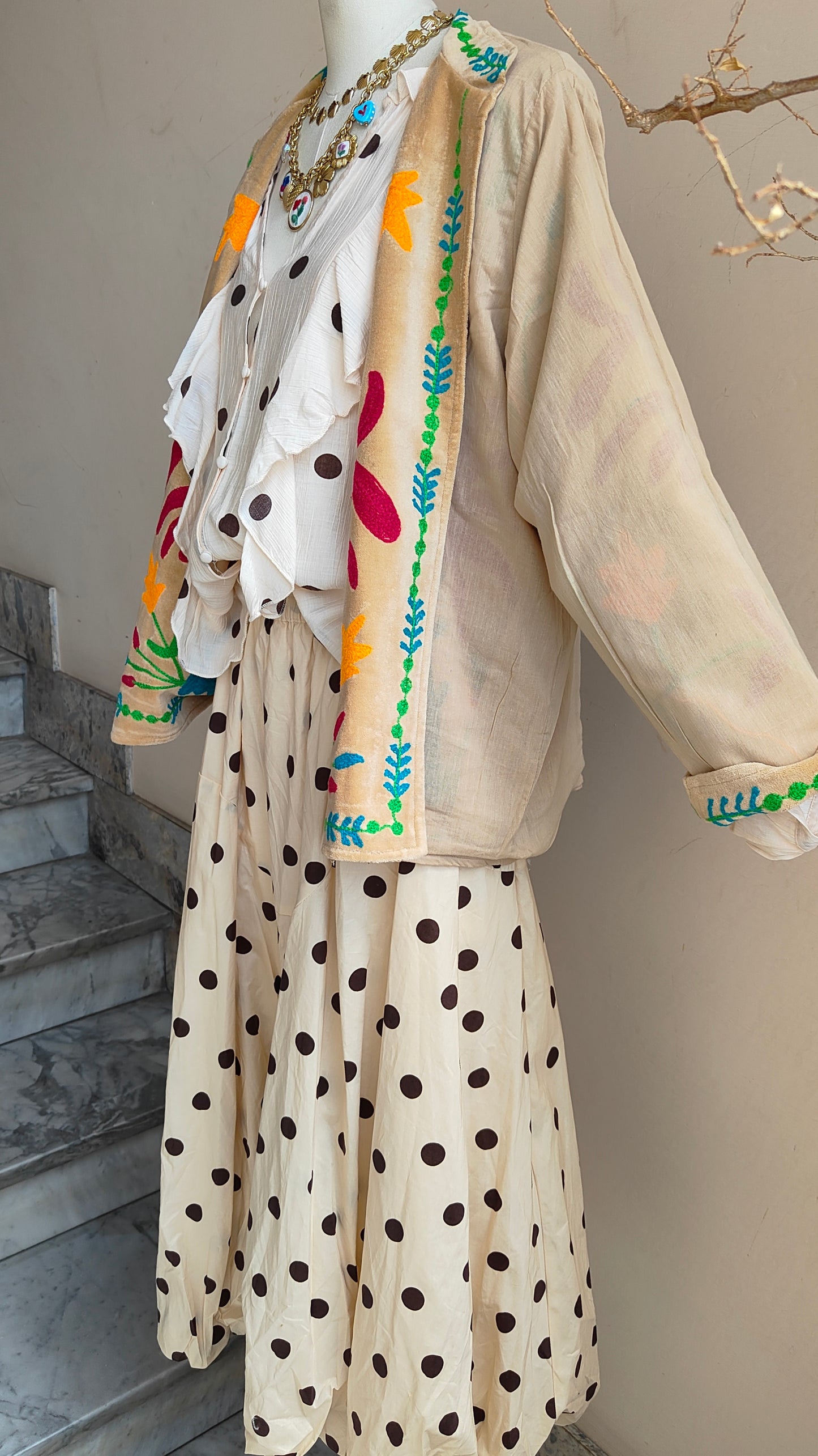 Giacca Boho con Tasche Laterali