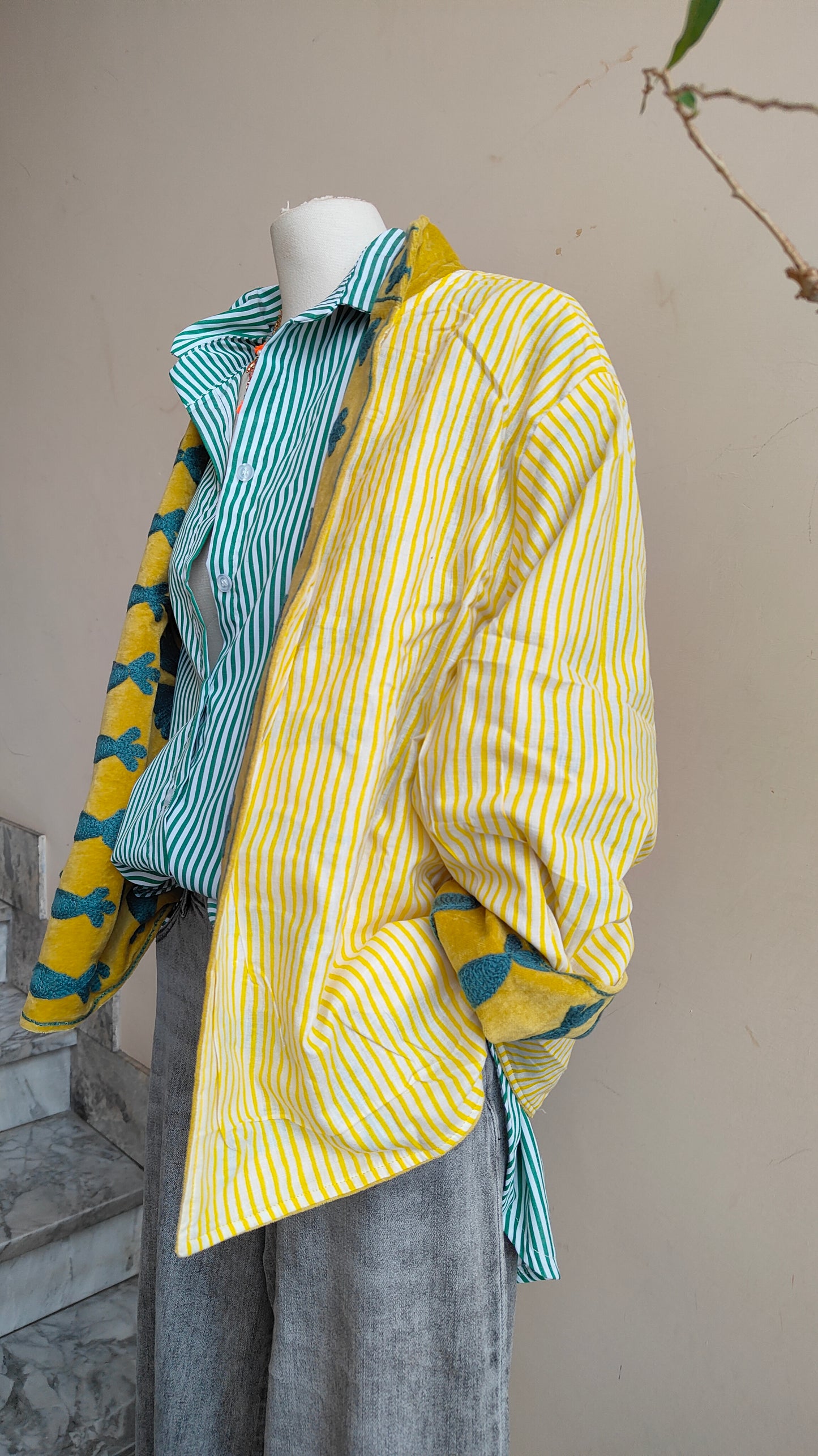 Giacca Boho con Tasche Laterali