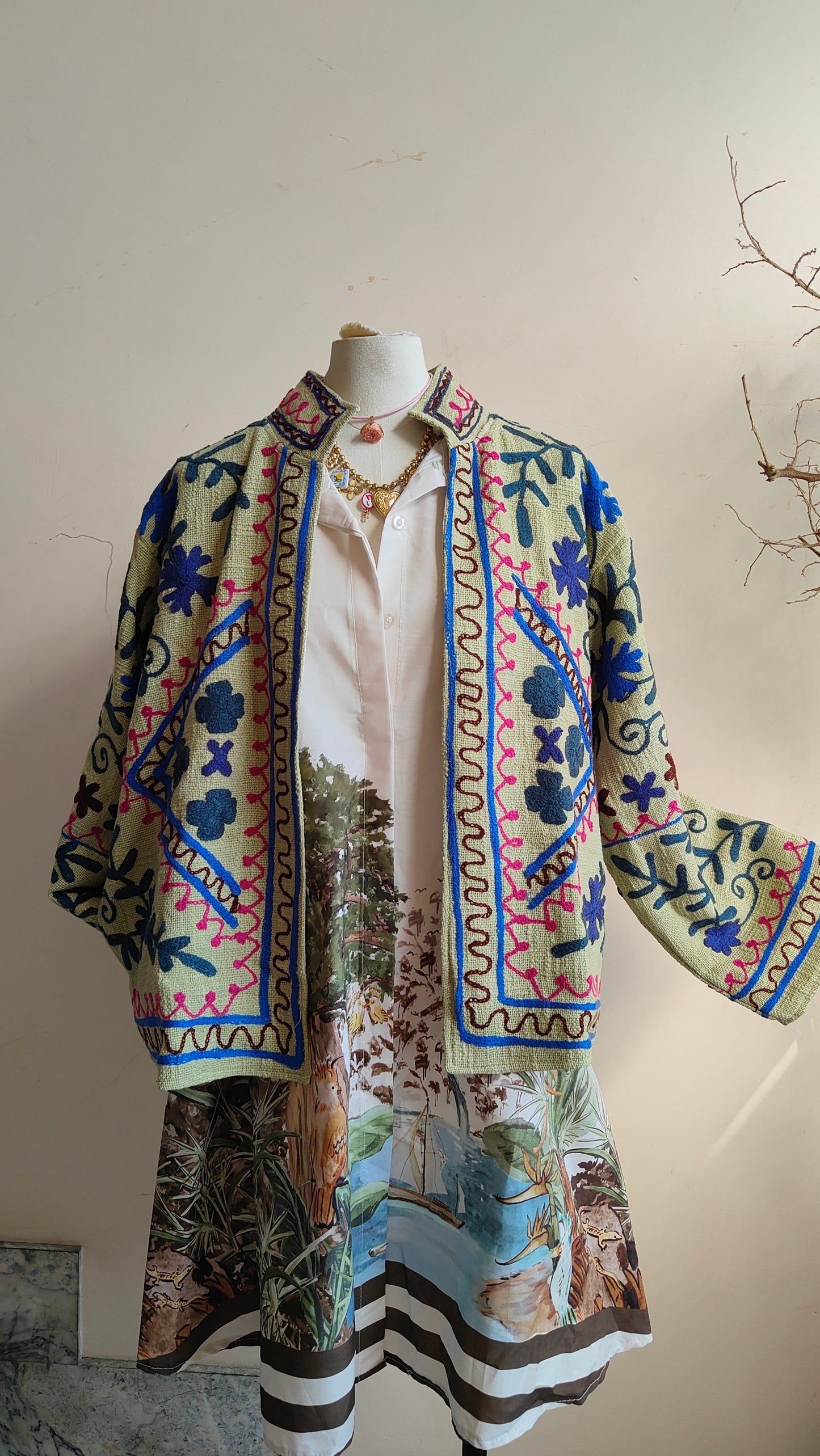 Giacca Boho tasche Canapa
