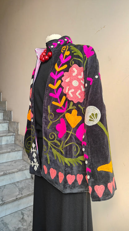Giacca Boho con Tasche Laterali