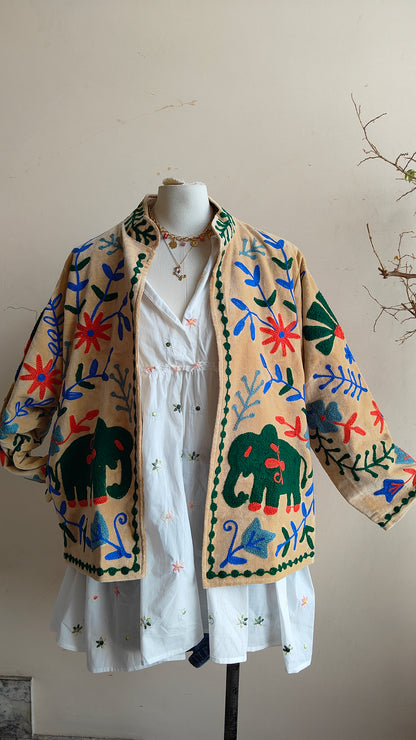 Giacca Boho con Tasche Laterali