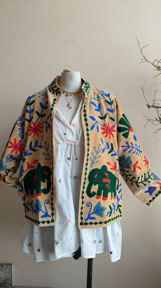 Giacca Boho con Tasche Laterali