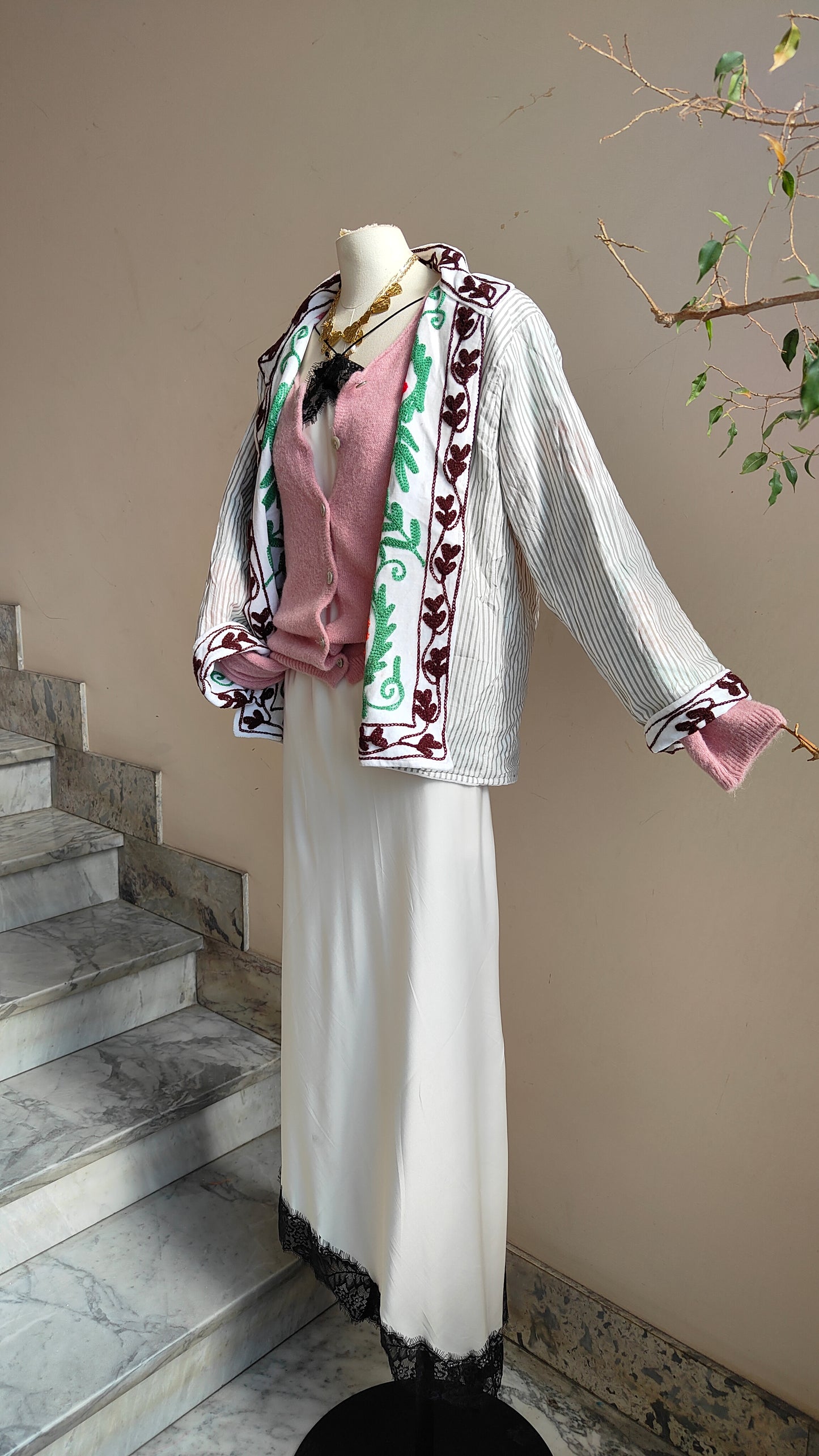 Giacca Boho con Tasche Laterali