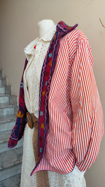 Giacca Boho con Tasche Laterali