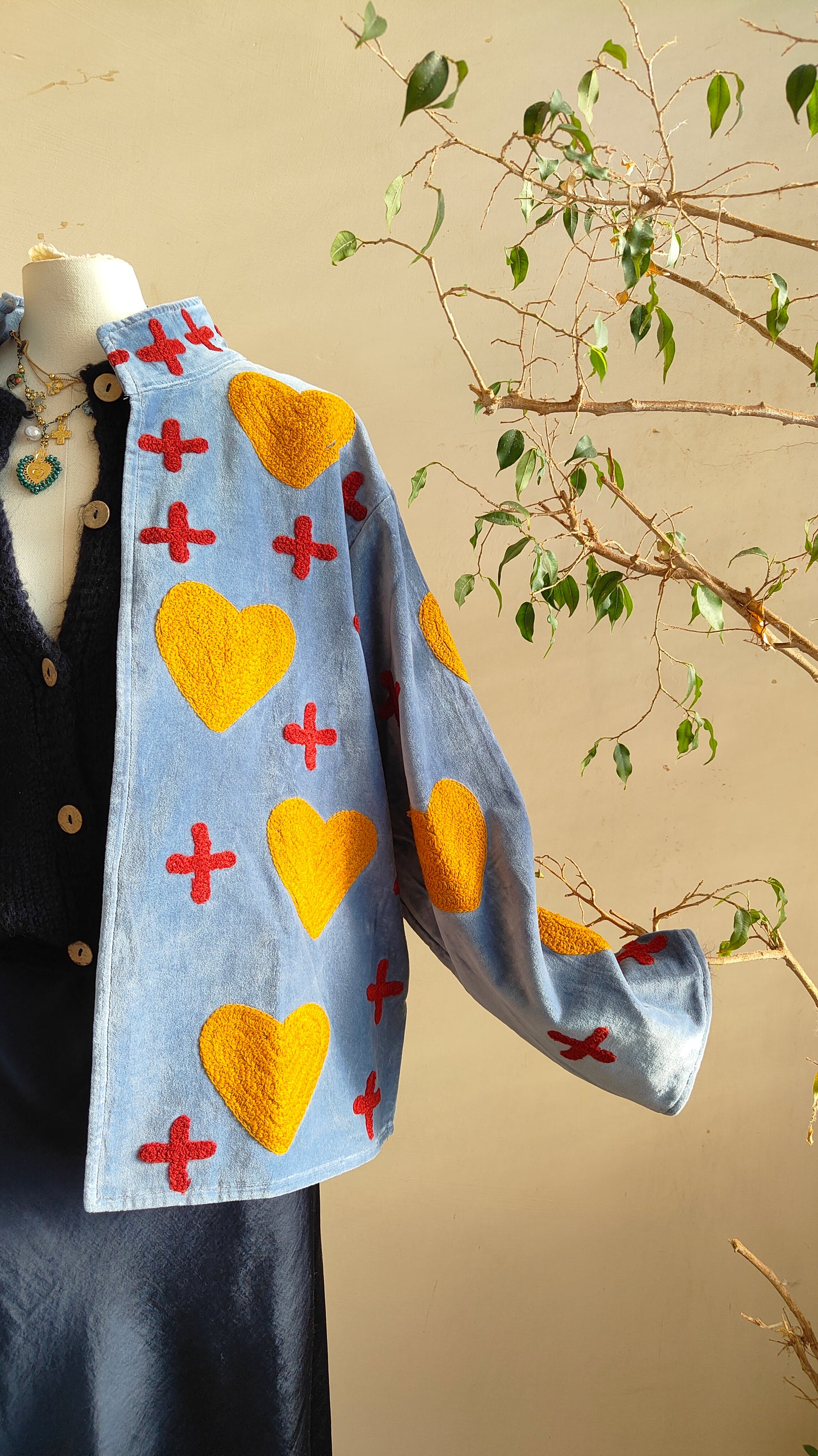 Giacca Boho con Tasche Laterali