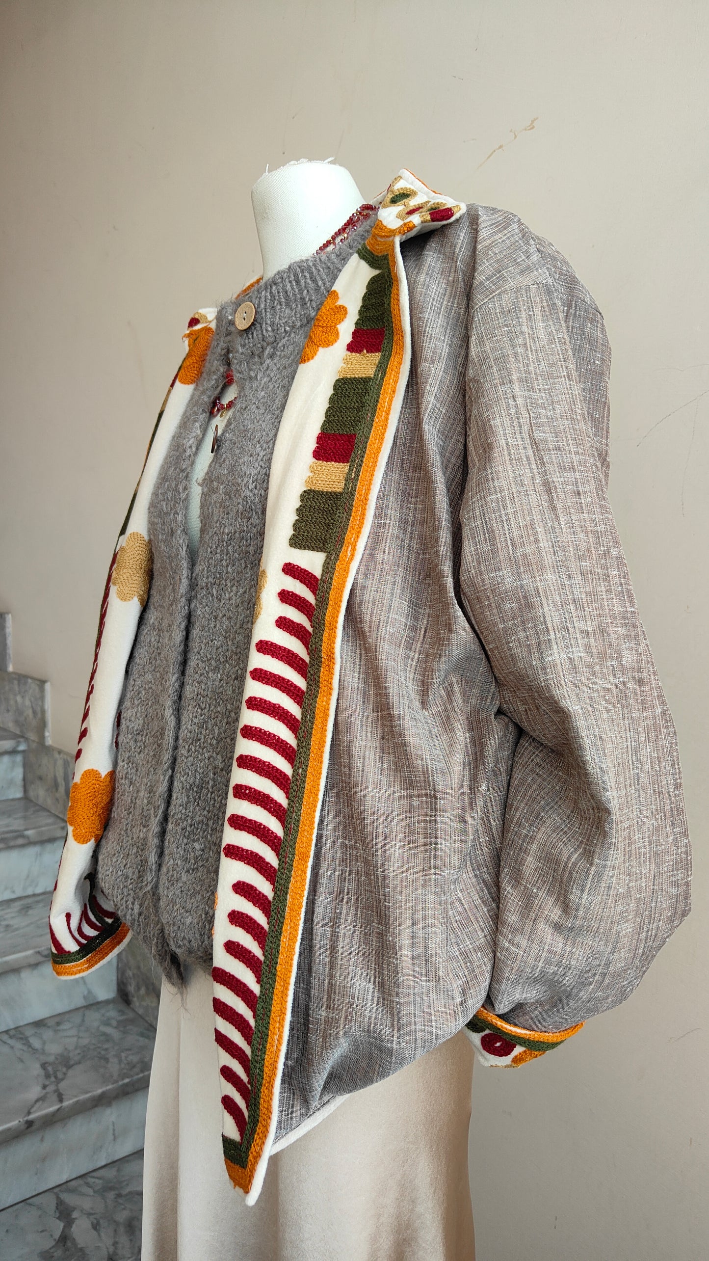 Giacca Boho con Tasche Laterali