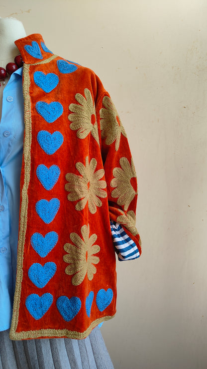 Giacca Boho con Tasche Laterali
