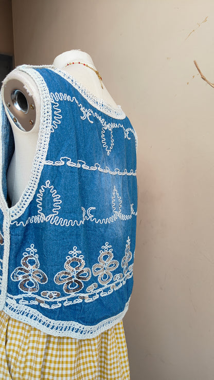 Gilet Crochet Denim