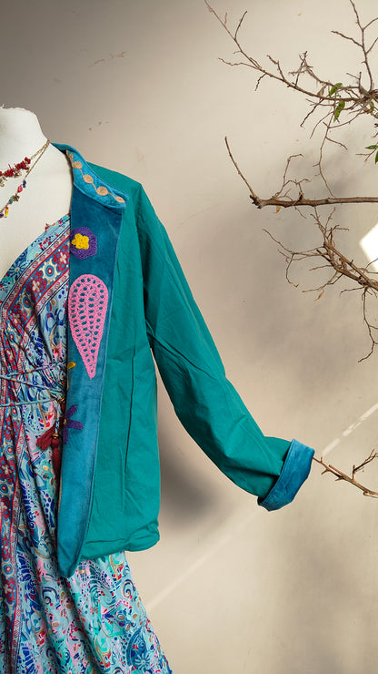 Giacca Boho con Tasche Laterali