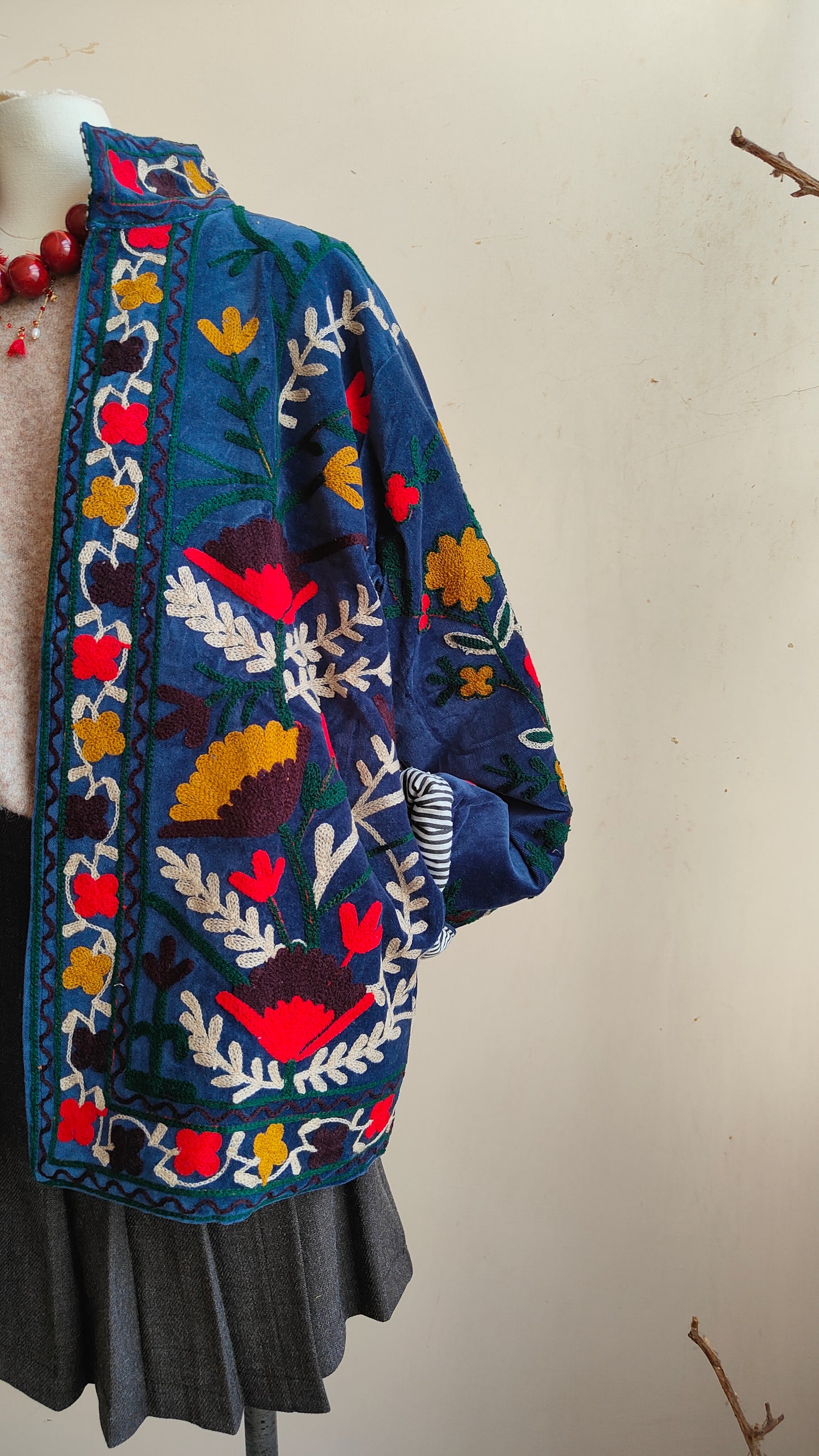 Giacca Boho con Tasche Laterali